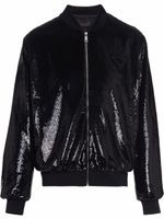 Prada veste bomber à sequins - Noir - thumbnail