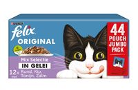 FELIX POUCH ORIGINAL IN GELEI MIX BOX RUND / KIP / TONIJN / ZALM 44X85 GR