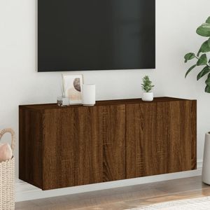 Tv-meubel wandgemonteerd 100x30x41 cm bruineikenkleurig