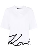 Karl Lagerfeld t-shirt Signature en coton biologique - Blanc - thumbnail