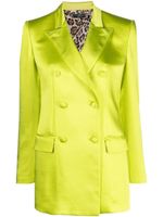 Philipp Plein blazer satiné à boutonnière croisée - Jaune