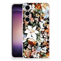 TPU Case voor Samsung Galaxy S24 Dark Flowers - thumbnail