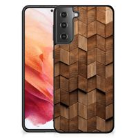 Houten Print Telefoonhoesje voor Samsung Galaxy S21 Wooden Cubes - thumbnail