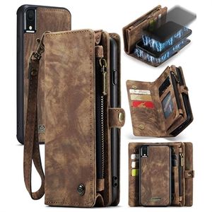 iPhone XR Caseme 2-in-1 Multifunctioneel Portemonnee Hoesje - Bruin