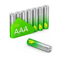 GP Super Alkalinebatterijen AAA Micro, LR03, 1,5 V, 8 stuks, ideaal voor de stroomvoorziening van apparaten die dagelijks nodig zijn - de nieuwe G-TECH-technologie