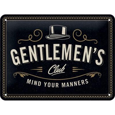 Nostalgic Art Gentleman's Club decoratief plaat/bord voor binnen Metaal Meerkleurig