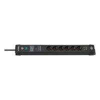 Brennenstuhl 1951160606 Stekkerdoos 6 Sockets | Premium Line | 2x USB-A | Aan/Uit Schakelaar | Overspanningsbeveiliging | Zwart | 3 meter