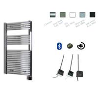 Electrische Radiator Sanicare 111.8x45 cm 596W Met Zwarte Thermostaat en Bluetooth Zilver Grijs - thumbnail