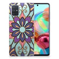 Samsung Galaxy A71 TPU Case Purple Flower - thumbnail