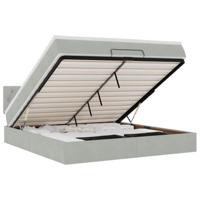 vidaXL Ottoman bed met matras en LED's 180x200cm fluweel lichtgrijs