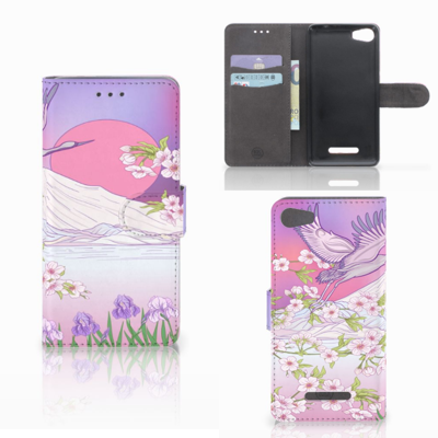 Wiko Lenny 2 Telefoonhoesje met Pasjes Bird Flying Wiko Lenny 2 Telefoonhoesje met Pasjes Bird Flying