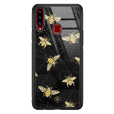 Samsung Galaxy A20s glazen hardcase - Bee yourself Samsung Galaxy A20s glazen hardcase - Bee yourself