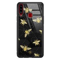 Samsung Galaxy A20s glazen hardcase - Bee yourself