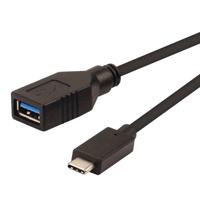 ROLINE 11029030 USB-kabel USB 3.2 Gen 2 (3.1 Gen 2) 0,15 m USB C USB A Zwart