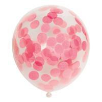 Globos Confetti Ballonnen Papieren Confetti Baby Roze 30cm, 6st. - thumbnail