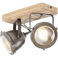 Brilliant Carmen Wood 72029/84 Plafondspot LED GU10 50 W Hout, RVS (geborsteld) - thumbnail