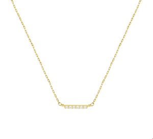 TFT Collier Geelgoud Balkje Zirkonia 1,0 mm x 41+4 (45) cm