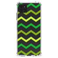 Samsung Galaxy A22 5G Doorzichtige Silicone Hoesje Zigzag Groen