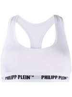 Philipp Plein brassière de sport à bande logo - Blanc