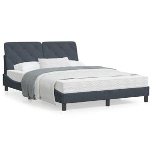 Bed met matras fluweel donkergrijs 140x200 cm SKU: V3208659