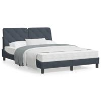 Bed met matras fluweel donkergrijs 140x200 cm SKU: V3208659 - thumbnail