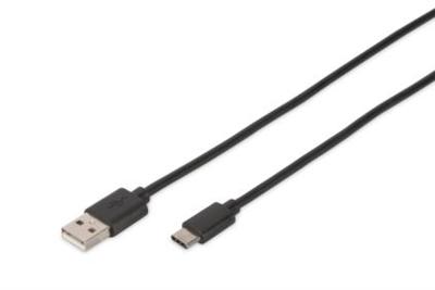 DIGITUS - USB-kabel - USB type A (M) naar USB-C (M) - USB 3.1 - 1 m - gevormd - zwart