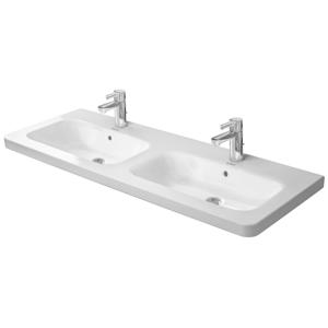 Duravit Durastyle dubbele meubelwastafel 130x48 2 kraangaten plus overloop wit 2338130000