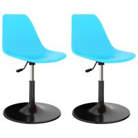 vidaXL Eetkamerstoelen 2 st draaibaar PP blauw