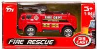 LG Imports brandweervoertuig bluswagen 7,5 cm staal rood