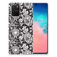 Samsung Galaxy S10 Lite TPU Case Black Flowers - thumbnail