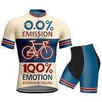 Voor heren Wielrenshirt met shorts Korte mouw Bergracen Wegwielrennen Bos Groen Zwart Wijn Grafisch Fietsen Sportoutfits 3D-pad Ademend Sneldrogend Achterzak Polyester Spandex Sport Grafisch Letter Lightinthebox