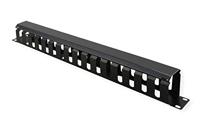 19 inch frontplaat 1 HE met rangeerkanaal 40 x 40 mm, RAL 9005 zwart