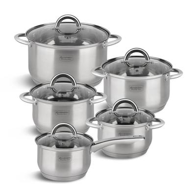 Edënbërg Classic Line - Luxe Pannenset - RVS - 10 delig - 5-laags bodem