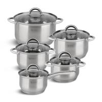 Edënbërg Classic Line - Luxe Pannenset - RVS - 10 delig - 5-laags bodem