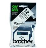 Brother Labelling Tape - 12mm, Black/White, Blister labelprinter-tape M Brother Labelling Tape - 12mm, Black/White, Blister labelprinter-tape M