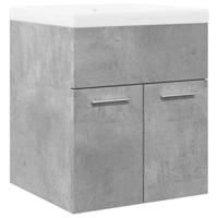 vidaXL 2-delige Badkamermeubelset bewerkt hout betongrijs