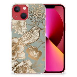 TPU Case voor Apple iPhone 13 Vintage Bird Flowers