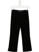 TWINSET Kids pantalon droit à taille à logo - Noir