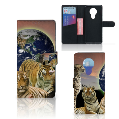 Nokia 5.3 Telefoonhoesje met Pasjes Roofdieren Nokia 5.3 Telefoonhoesje met Pasjes Roofdieren