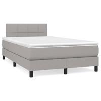 vidaXL Boxspringbed matras en LED lichtgrijs 120 x 190 cm stof
