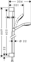 Hansgrohe Croma Select S doucheset waterbesparend met glijstang 65cm chroom - thumbnail