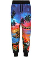 Dolce & Gabbana pantalon de jogging à imprimé tropical - Bleu - thumbnail