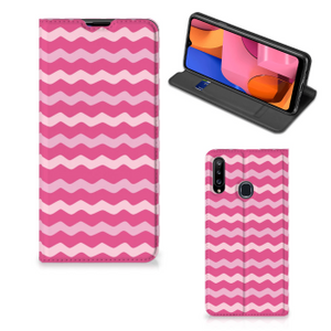 Samsung Galaxy A20s Hoesje met Magneet Waves Pink