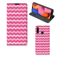 Samsung Galaxy A20s Hoesje met Magneet Waves Pink