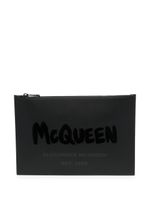 Alexander McQueen pochette à logo imprimé - Noir