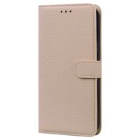 Samsung Galaxy S21 FE hoesje - Bookcase - Koord - Pasjeshouder - Portemonnee - Camerabescherming - Kunstleer - Beige