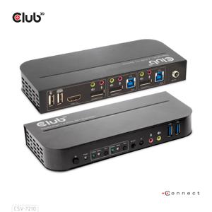 club3D KVM Switch 4K60Hz KVM-switch HDMI Afstandsbediening 4096 x 2160 Pixel