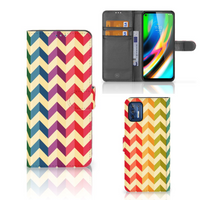 Motorola Moto G9 Plus Telefoon Hoesje Zigzag Multi Color - thumbnail