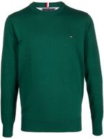 Tommy Hilfiger pull en maille fine à logo brodé - Vert