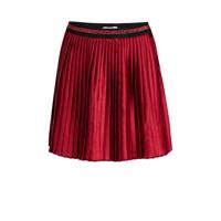 WE Fashion plissé rok met glitters donkerrood/zwart